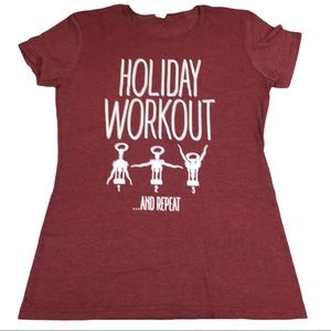 Wine Lovers Corkscrew Red White Funny Holiday Christmas Graphic Shirt Medium